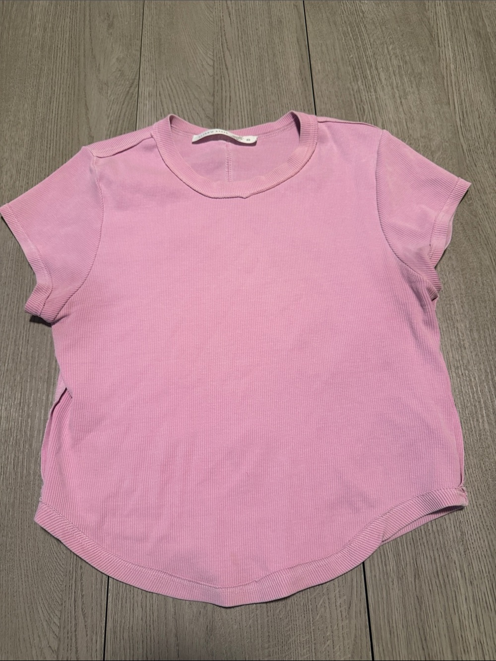 Altar'd State Pink Ribbed Short-Sleeve Tee